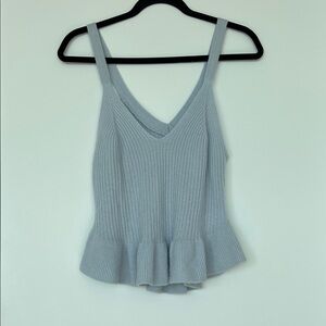 Free People Light Gray Ribbed Peplum Camisole